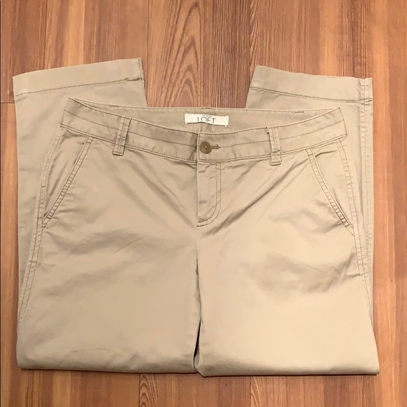 LOFT cropped Khaki Pants - Picture 2 of 6
